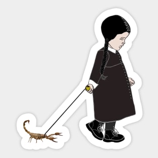 goth girl and pet scorpion Sticker